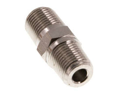 1/8'' NPT x R 1/8'' Niple doble de latón niquelado 60 Bar
