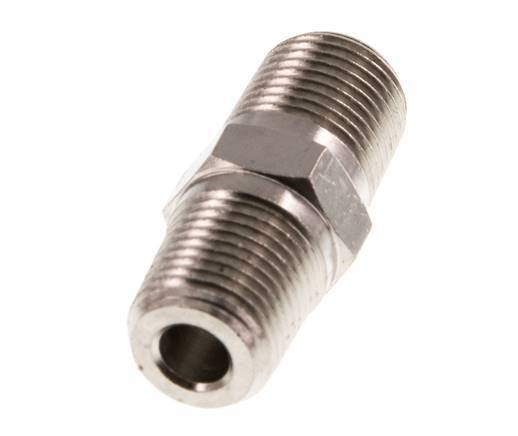 1/8'' NPT x R 1/8'' Niple doble de latón niquelado 60 Bar