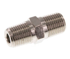 1/8'' NPT x R 1/8'' Niple doble de latón niquelado 60 Bar
