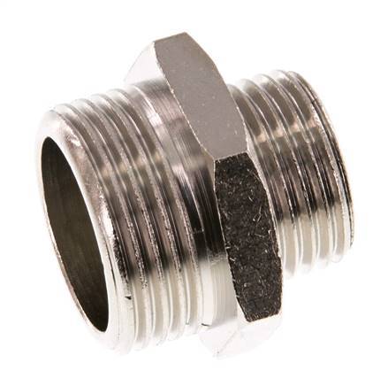 G 3/4'' x G 1/2'' Nickel plated Brass Double Nipple 16 Bar [2 Pieces]