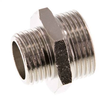 G 3/4'' x G 1/2'' Nickel plated Brass Double Nipple 16 Bar [2 Pieces]