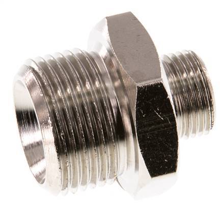 G 3/4'' x G 3/8'' Espiga doble de latón niquelado 16 Bar
