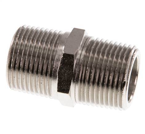 3/4'' NPT x R 3/4'' Latón niquelado Espiga doble 60 Bar