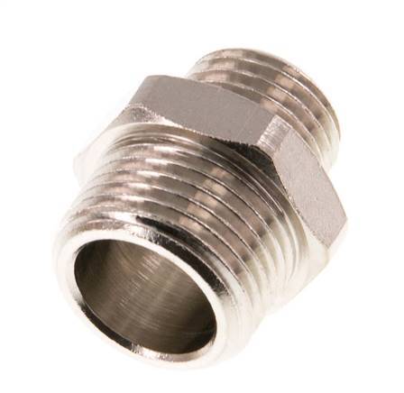 G 3/8'' x G 1/4'' Nickel plated Brass Double Nipple 16 Bar [5 Pieces]