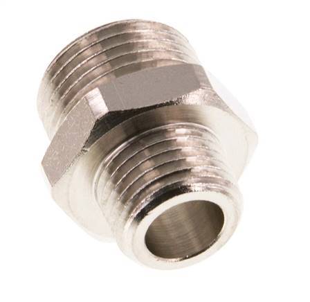 G 3/8'' x G 1/4'' Nickel plated Brass Double Nipple 16 Bar [5 Pieces]