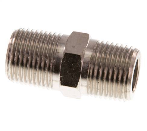 3/8'' NPT x R 3/8'' Latón niquelado Espiga doble 60 Bar