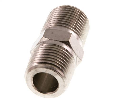3/8'' NPT x R 3/8'' Latón niquelado Espiga doble 60 Bar