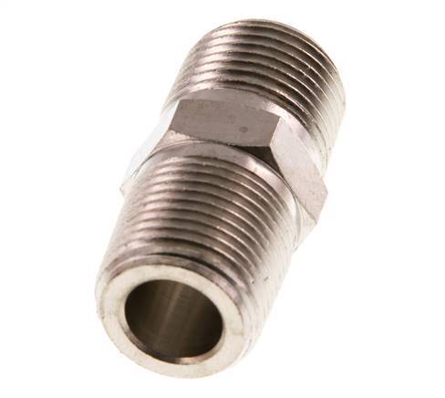 3/8'' NPT x R 3/8'' Latón niquelado Espiga doble 60 Bar