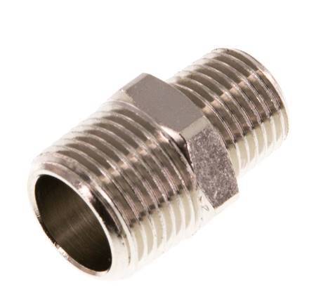 R 3/8'' x R 1/4'' Nickel plated Brass Double Nipple 16 Bar [5 Pieces]