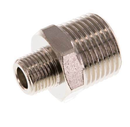 R 3/8'' x R 1/8'' Nickel plated Brass Double Nipple 16 Bar [5 Pieces]