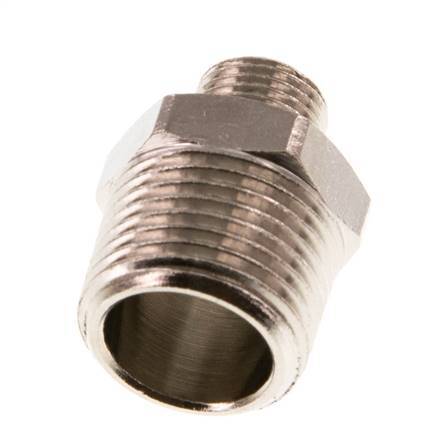 R 3/8'' x R 1/8'' Nickel plated Brass Double Nipple 16 Bar [5 Pieces]