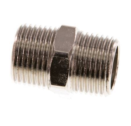 R 3/8'' Nickel plated Brass Double Nipple 16 Bar [5 Pieces]