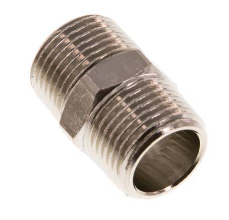 R 3/8'' Nickel plated Brass Double Nipple 16 Bar [5 Pieces]
