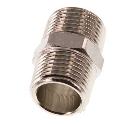 R 3/8'' Nickel plated Brass Double Nipple 16 Bar [5 Pieces]