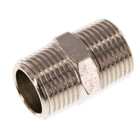 R 3/8'' Nickel plated Brass Double Nipple 16 Bar [5 Pieces]