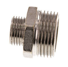 G 1'' x G 1/2'' Espiga doble de latón niquelado 16 Bar