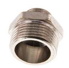 G 1'' x G 1/2'' Espiga doble de latón niquelado 16 Bar