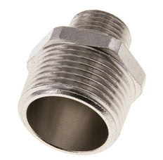 R 1'' x R 1/2'' Espiga doble de latón niquelado 16 Bar