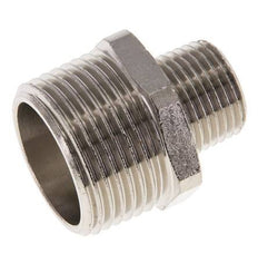 R 1'' x R 1/2'' Espiga doble de latón niquelado 16 Bar
