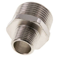 R 1'' x R 1/2'' Espiga doble de latón niquelado 16 Bar