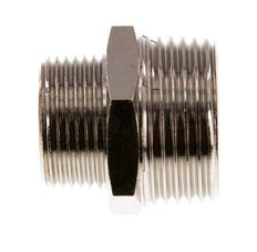 R 1'' x R 3/4'' Espiga doble de latón niquelado 16 Bar