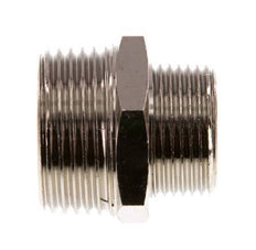 R 1'' x R 3/4'' Espiga doble de latón niquelado 16 Bar