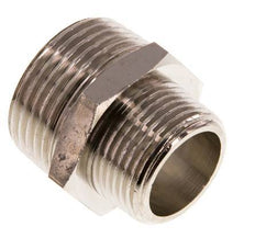 R 1'' x R 3/4'' Espiga doble de latón niquelado 16 Bar
