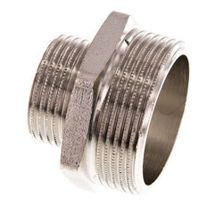 G 1 1/2'' x G 1'' Espiga doble de latón niquelado 16 Bar