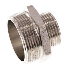 G 1 1/2'' x G 1'' Espiga doble de latón niquelado 16 Bar