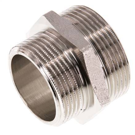 G 1 1/2'' x G 1 1/4'' Espiga doble de latón niquelado 16 Bar
