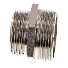 G 1 1/2'' x G 1 1/4'' Espiga doble de latón niquelado 16 Bar