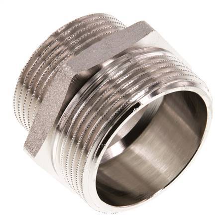 G 1 1/2'' x G 1 1/4'' Espiga doble de latón niquelado 16 Bar