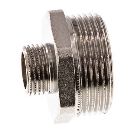 G 1 1/4'' x G 1/2'' Espiga doble de latón niquelado 16 Bar