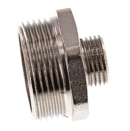 G 1 1/4'' x G 1/2'' Espiga doble de latón niquelado 16 Bar