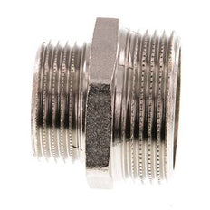 G 1 1/4'' x G 1'' Espiga doble de latón niquelado 16 Bar