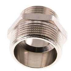 G 1 1/4'' x G 1'' Espiga doble de latón niquelado 16 Bar