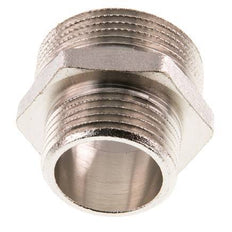 G 1 1/4'' x G 1'' Espiga doble de latón niquelado 16 Bar