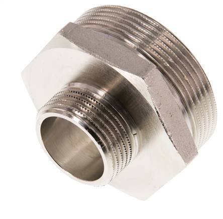 G 2'' x G 1'' Espiga doble de latón niquelado 16 Bar
