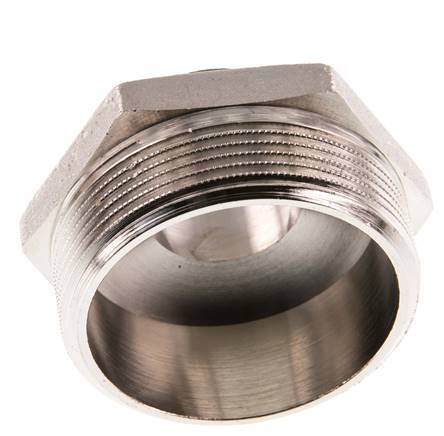 G 2'' x G 1'' Espiga doble de latón niquelado 16 Bar