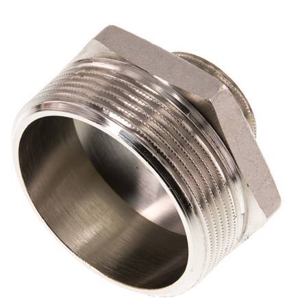 G 2'' x G 1'' Espiga doble de latón niquelado 16 Bar