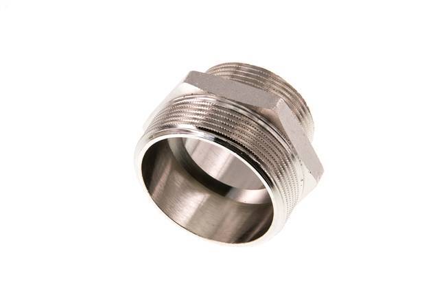 G 2'' x G 1 1/2'' Espiga doble de latón niquelado 16 Bar