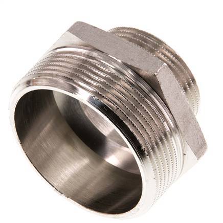 G 2'' x G 1 1/4'' Espiga doble de latón niquelado 16 Bar