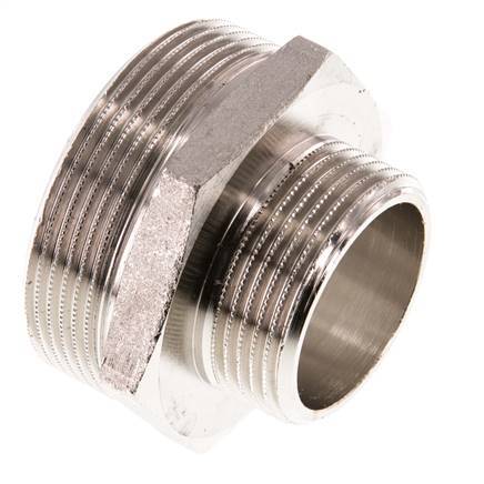 G 2'' x G 1 1/4'' Espiga doble de latón niquelado 16 Bar