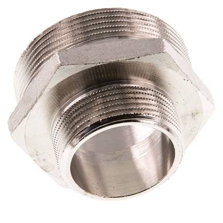 G 2'' x G 1 1/4'' Espiga doble de latón niquelado 16 Bar