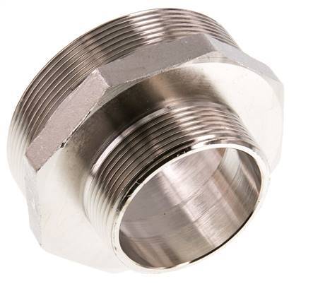 G 3'' x G 2'' Espiga doble de latón niquelado 16 Bar