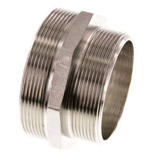 G 3'' x G 2 1/2'' Espiga doble de latón niquelado 16 Bar