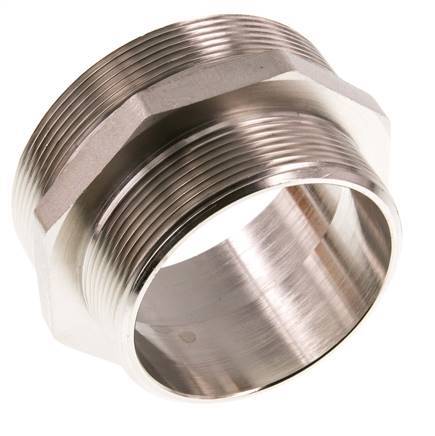 G 3'' x G 2 1/2'' Espiga doble de latón niquelado 16 Bar