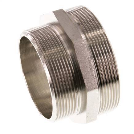 G 3'' x G 2 1/2'' Espiga doble de latón niquelado 16 Bar