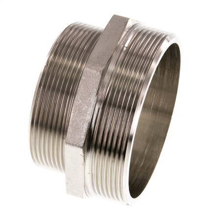 G 3'' x G 2 1/2'' Espiga doble de latón niquelado 16 Bar