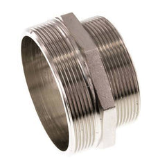 G 3'' x G 2 1/2'' Espiga doble de latón niquelado 16 Bar